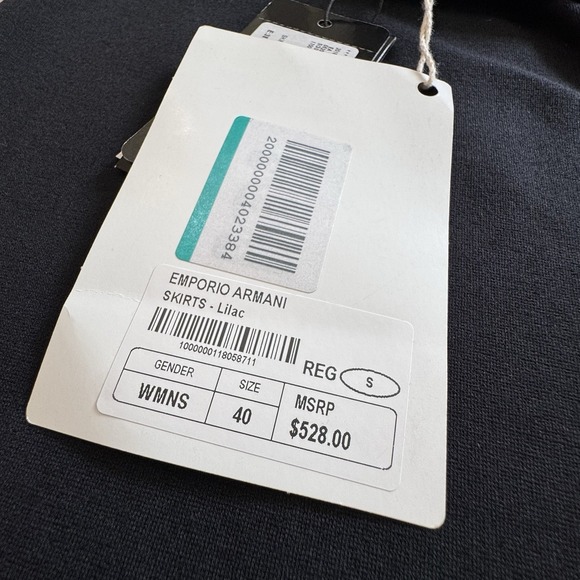 Emporio Armani Jersey Stretch Midi Pencil Skirt Size 2 Black Below Knee - Picture 7 of 16